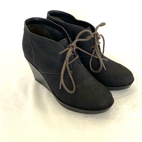 Cole Haan Suede Leather Wedge Ankle Booties - Picture 3 of 7